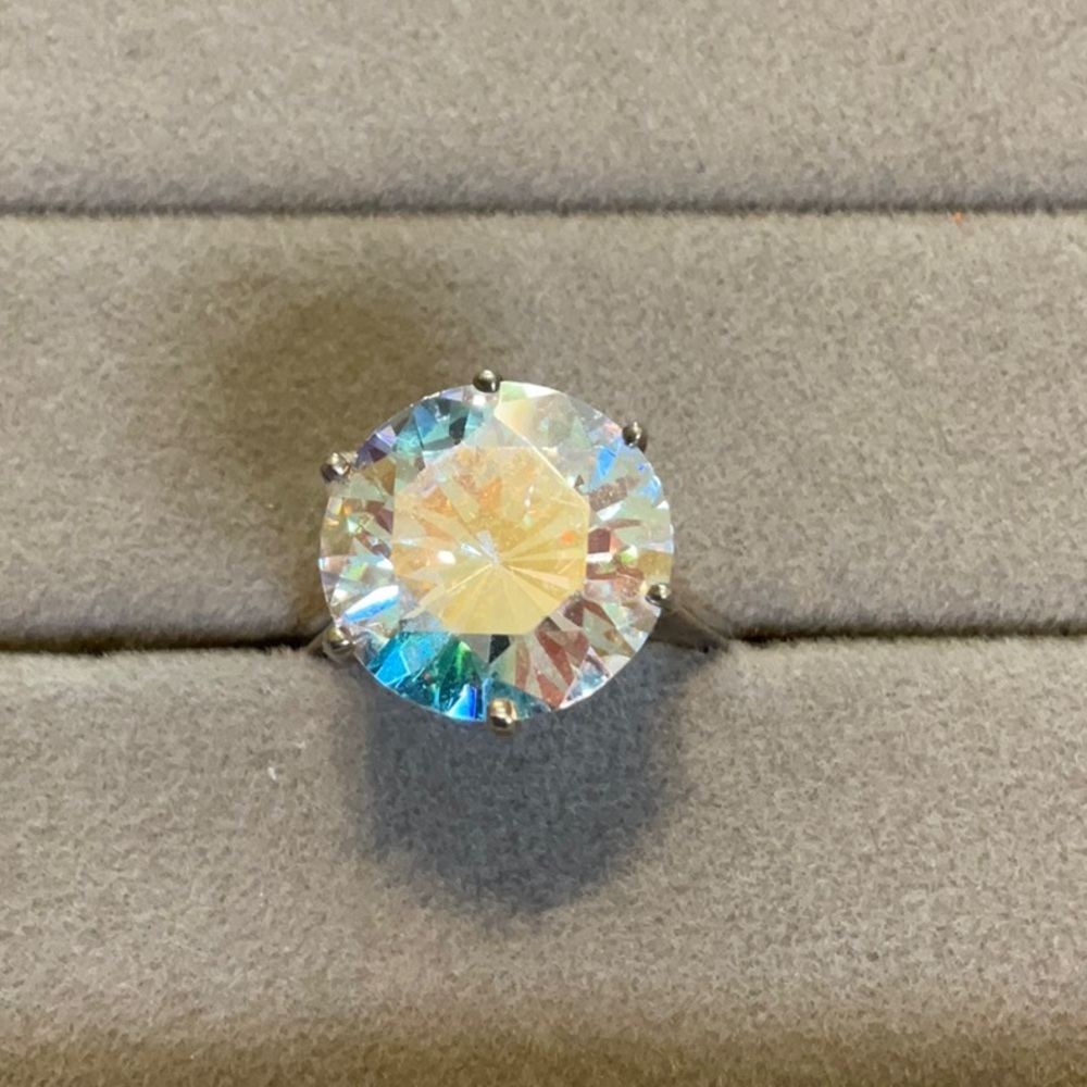 Lovely Large Stone Sterling Silver Ring